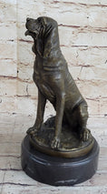 Load image into Gallery viewer, Signed Cain Bloodhound Bronze Marble Sculpture Pet Dog Figure Man`s Best Friend
