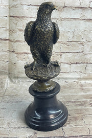 Original Milo Hawk American Eagle Bronze Marble Base Sculpture Bird Figurine Art