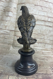 Original Milo Hawk American Eagle Bronze Marble Base Sculpture Bird Figurine Art