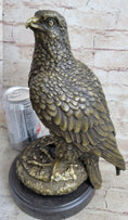 Load image into Gallery viewer, Guardian Eagle Hawk Bird Bronze Statue Sculpture Figure 12" x 9"
