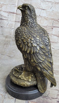 Load image into Gallery viewer, Guardian Eagle Hawk Bird Bronze Statue Sculpture Figure 12" x 9"
