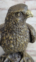 Load image into Gallery viewer, Guardian Eagle Hawk Bird Bronze Statue Sculpture Figure 12" x 9"
