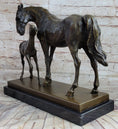 Load image into Gallery viewer, Horse W/ Foal Bronze Marble Figurine Statue By Mene Hot Cast Sculpture Figure
