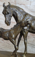 Load image into Gallery viewer, Horse W/ Foal Bronze Marble Figurine Statue By Mene Hot Cast Sculpture Figure
