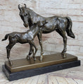 Load image into Gallery viewer, Horse W/ Foal Bronze Marble Figurine Statue By Mene Hot Cast Sculpture Figure
