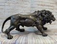 Load image into Gallery viewer, Roaring Guardian Lion Bronze Metal Figurine Sculpture Statue Signed Art Decor
