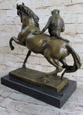 Load image into Gallery viewer, Horseback Monkey on My Back Riding Horse Bronze Statue Sculpture Figure by Milo 13" x 13"
