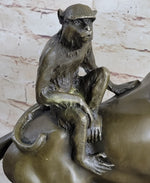 Horseback Monkey on My Back Riding Horse Bronze Statue Sculpture Figure by Milo 13