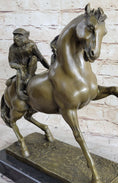 Load image into Gallery viewer, Horseback Monkey on My Back Riding Horse Bronze Statue Sculpture Figure by Milo 13" x 13"
