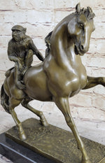 Horseback Monkey on My Back Riding Horse Bronze Statue Sculpture Figure by Milo 13