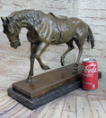 Load image into Gallery viewer, Extra Large Original Bronze Sculpture Horse Trots Stallion Marble Base Figurine
