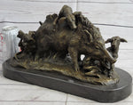 Boar Attacked by Wild Dogs Hot Cast Bronze Sculpture Statue Art by Lecourtier