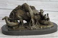 Load image into Gallery viewer, Boar Attacked by Wild Dogs Hot Cast Bronze Sculpture Statue Art by Lecourtier
