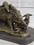 Load image into Gallery viewer, Boar Attacked by Wild Dogs Hot Cast Bronze Sculpture Statue Art by Lecourtier
