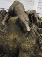 Boar Attacked by Wild Dogs Hot Cast Bronze Sculpture Statue Art by Lecourtier