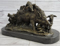 Load image into Gallery viewer, Boar Attacked by Wild Dogs Hot Cast Bronze Sculpture Statue Art by Lecourtier
