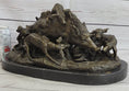 Load image into Gallery viewer, Handmade Vintage Lecourtier Wild Boar & Dogs Bronze Sculpture Figurine Figure
