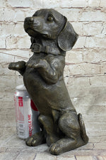 Hot Cast Bronze Puppy Dog Begging Signed Original Art Sculpture Statue Figure