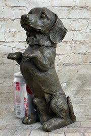 Hot Cast Bronze Puppy Dog Begging Signed Original Art Sculpture Statue Figure