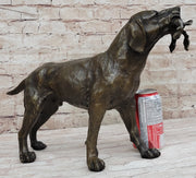 Signed Truffot Hunting Dog With Dead Bird Bronze Art Deco Sculpture Home Decor