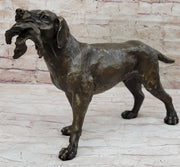Signed Truffot Hunting Dog With Dead Bird Bronze Art Deco Sculpture Home Decor