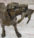 Load image into Gallery viewer, Signed Truffot Hunting Dog With Dead Bird Bronze Art Deco Sculpture Home Decor
