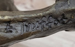 Signed Truffot Hunting Dog With Dead Bird Bronze Art Deco Sculpture Home Decor
