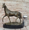Load image into Gallery viewer, Elegant Bronze Horse Sculpture on Black Marble Base after PJ Mene

