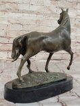 Load image into Gallery viewer, Elegant Bronze Horse Sculpture on Black Marble Base after PJ Mene
