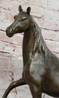 Load image into Gallery viewer, Elegant Bronze Horse Sculpture on Black Marble Base after PJ Mene
