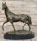 Load image into Gallery viewer, Elegant Bronze Horse Sculpture on Black Marble Base after PJ Mene
