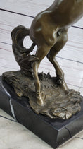 Load image into Gallery viewer, Rearing Horse Bronze Metal Statue Sculpture Figure on Marble Base
