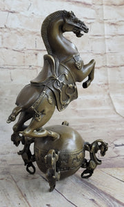 Chinese Tang Horse Lost Wax Bronze Metal Sculpture Handmade Art by Milo