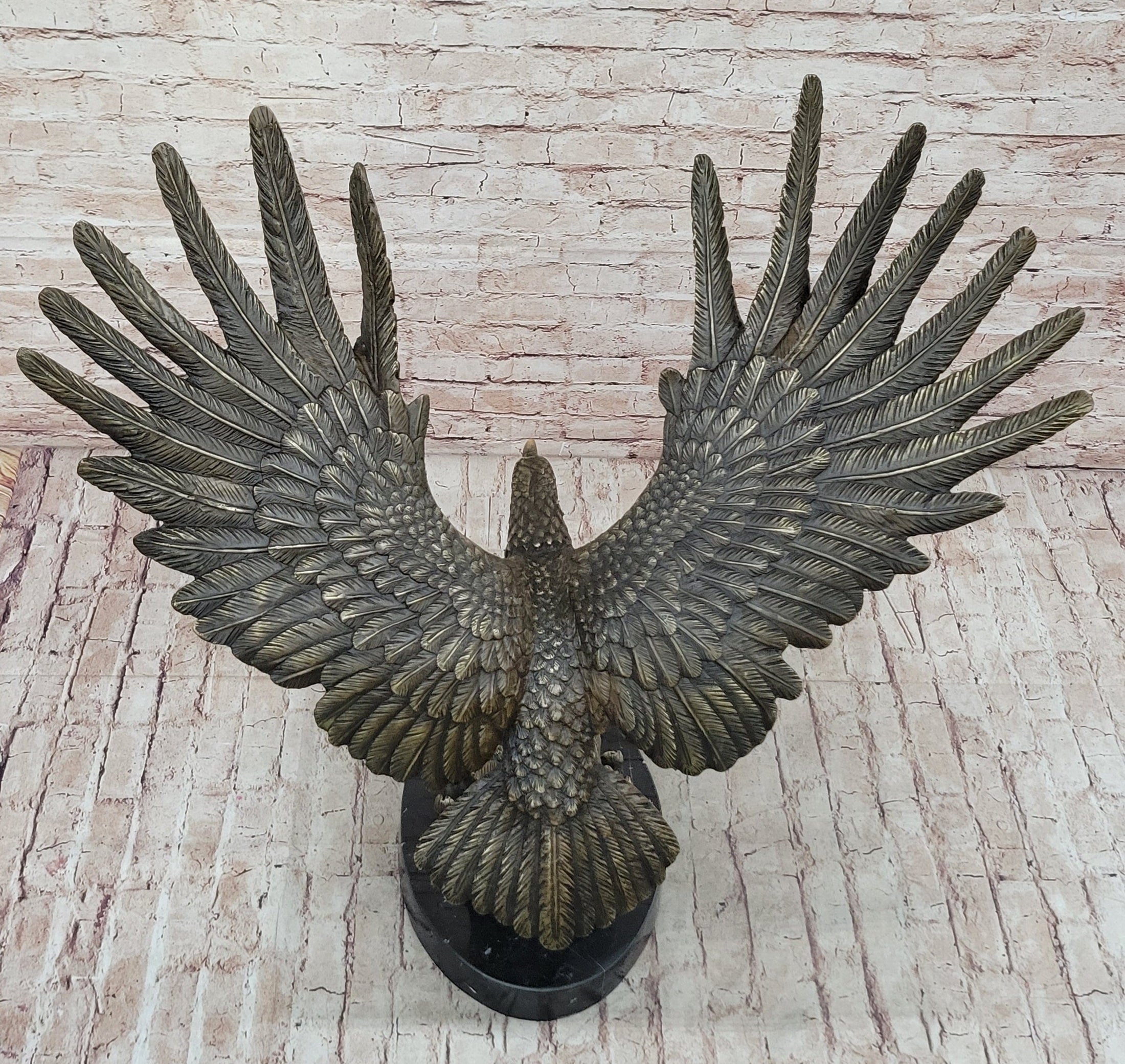 Bronze Metal Eagle Statue Sculpture Garden Yard Original Casting 26"" x 31" 