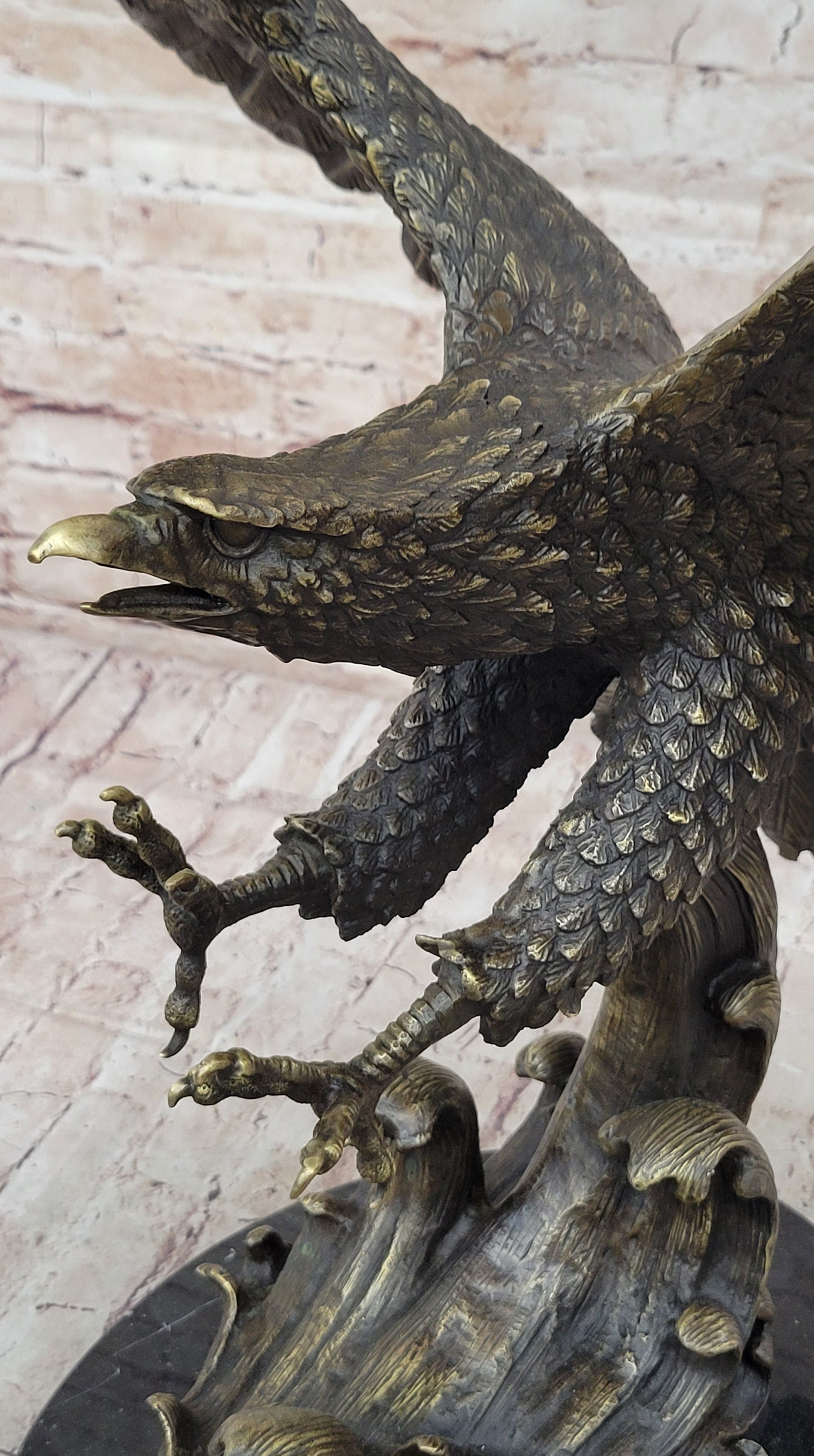Bronze Metal Eagle Statue Sculpture Garden Yard Original Casting 26"" x 31" 