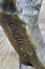 Signed Original Extra Large English Bulldog Dog Animal Bronze Sculpture Statue