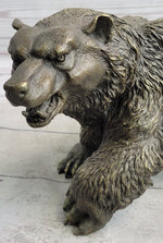 Bronze Metal Bear Figurine Sculpture Statue Handmade Art Figure