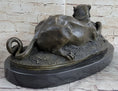 Load image into Gallery viewer, Panther Puma Mountain Lion vs. Alligator Cayman Crocodile Bronze Sculpture Statue
