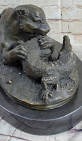 Load image into Gallery viewer, Panther Puma Mountain Lion vs. Alligator Cayman Crocodile Bronze Sculpture Statue
