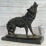 Extra Large Wild Animal Life Wolf Dog Bronze Sculpture Hot Cast Marble Figurine