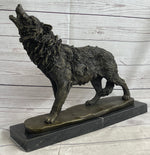 Extra Large Wild Animal Life Wolf Dog Bronze Sculpture Hot Cast Marble Figurine