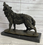 Extra Large Wild Animal Life Wolf Dog Bronze Sculpture Hot Cast Marble Figurine