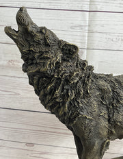 Extra Large Wild Animal Life Wolf Dog Bronze Sculpture Hot Cast Marble Figurine