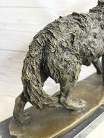 Extra Large Wild Animal Life Wolf Dog Bronze Sculpture Hot Cast Marble Figurine