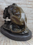 Load image into Gallery viewer, Lion vs. Snake Bronze Statue Sculpture Figure by Antoine Barye on Marble Base
