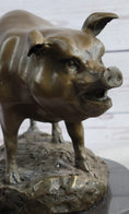 Load image into Gallery viewer, Cute Pig Hog Farm Animal Bronze Metal Statue Sculpture Figurine Decor Signed Art
