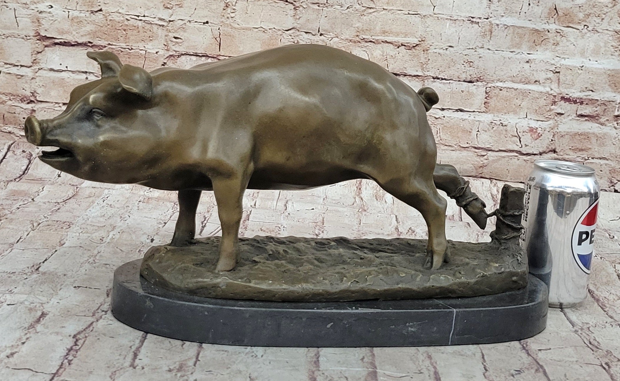 Signed Wild Pig bronze Sculpture Figure Art Deco Figurine Home Decor Decoration - Southlake Paws