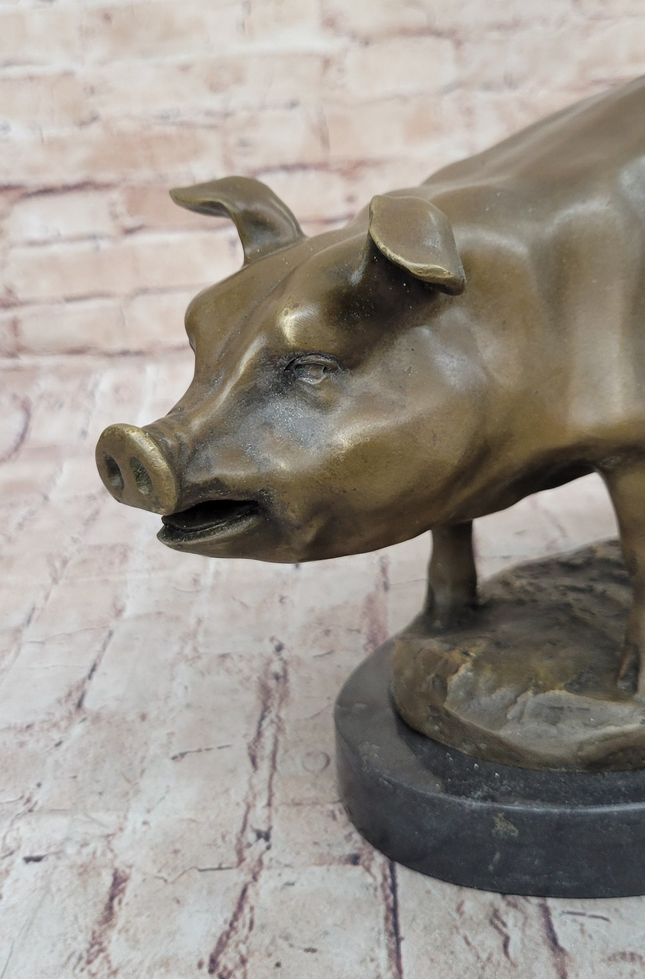 Signed Wild Pig bronze Sculpture Figure Art Deco Figurine Home Decor Decoration - Southlake Paws