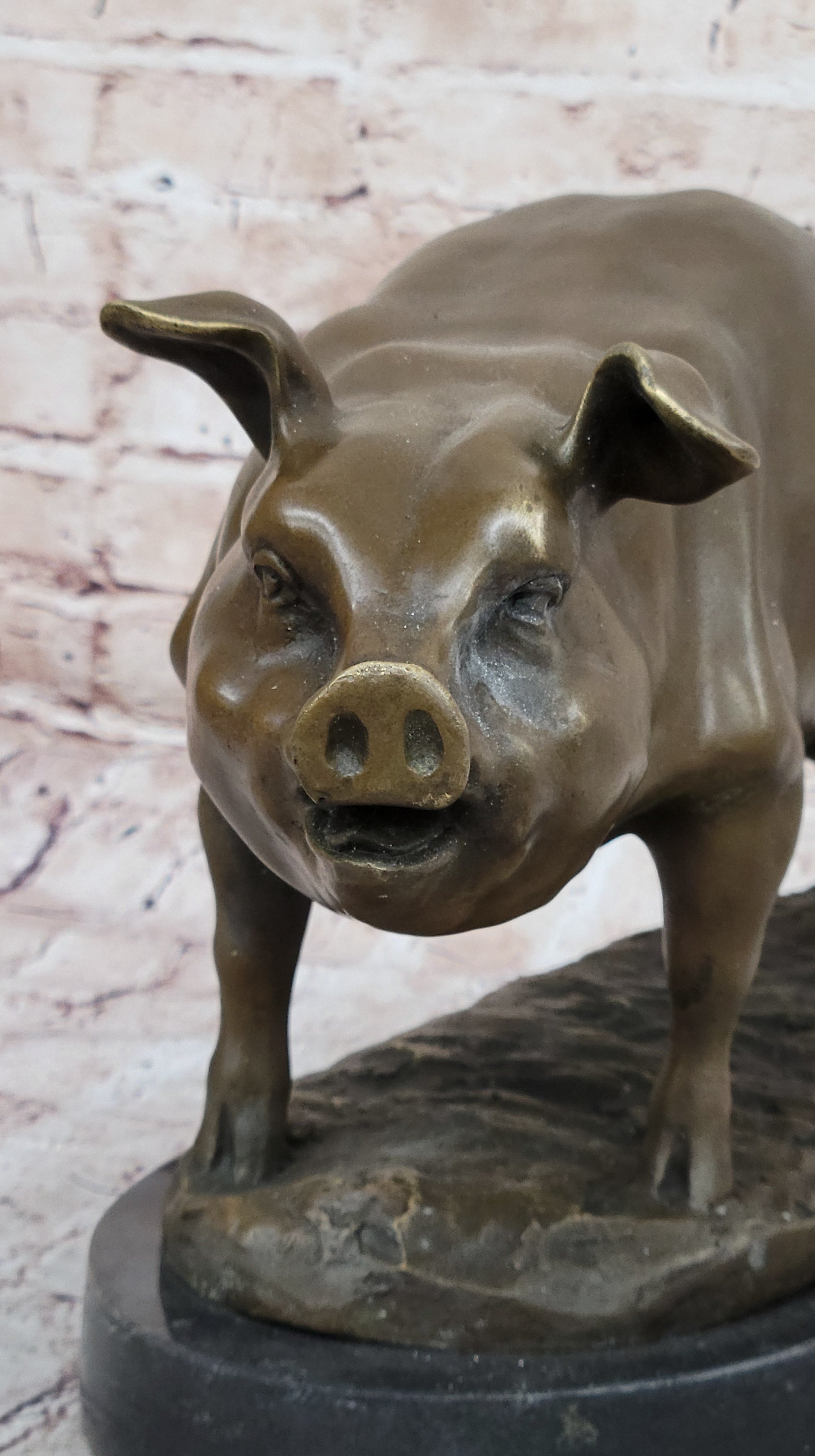 Signed Wild Pig bronze Sculpture Figure Art Deco Figurine Home Decor Decoration - Southlake Paws