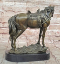 Load image into Gallery viewer, Large Original Loving Horse with his Saddle Western Art Cowboy Bronze Sculpture - Southlake Paws
